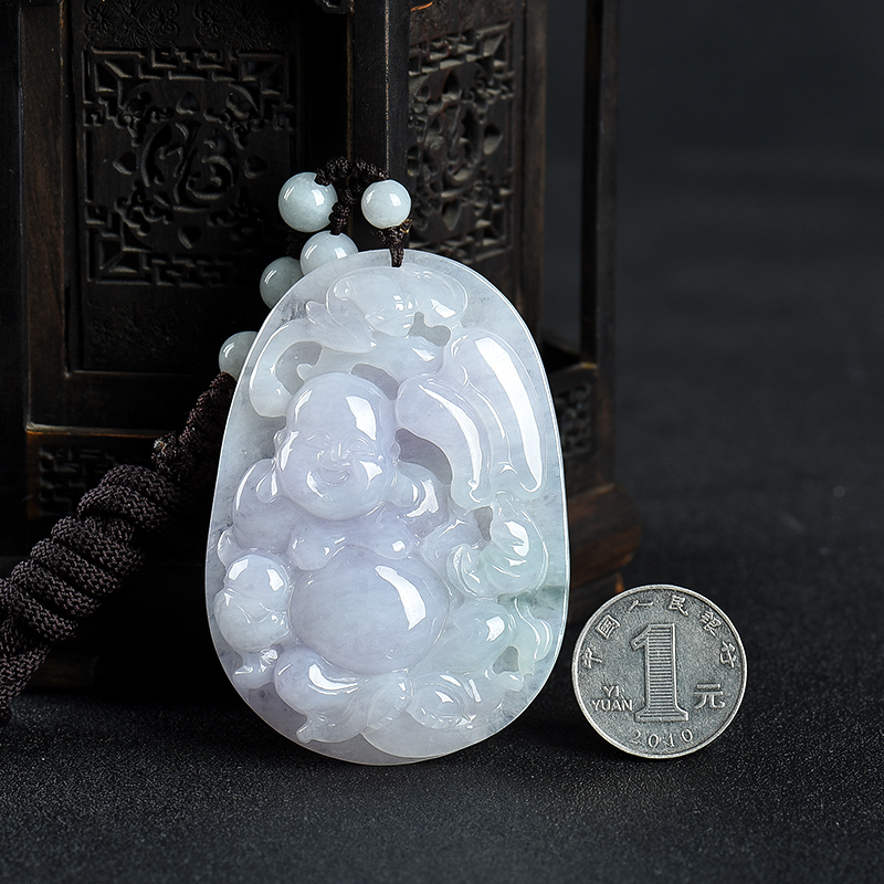 翡翠弥勒佛吊坠-红掌柜