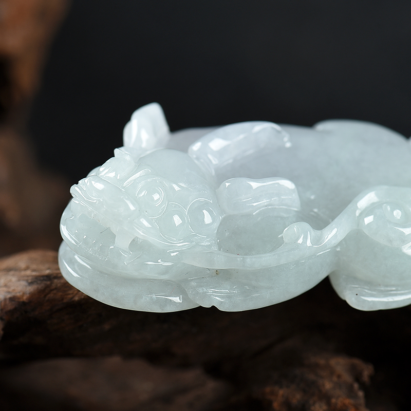 缅甸豆种翡翠貔貅吊坠-红掌柜