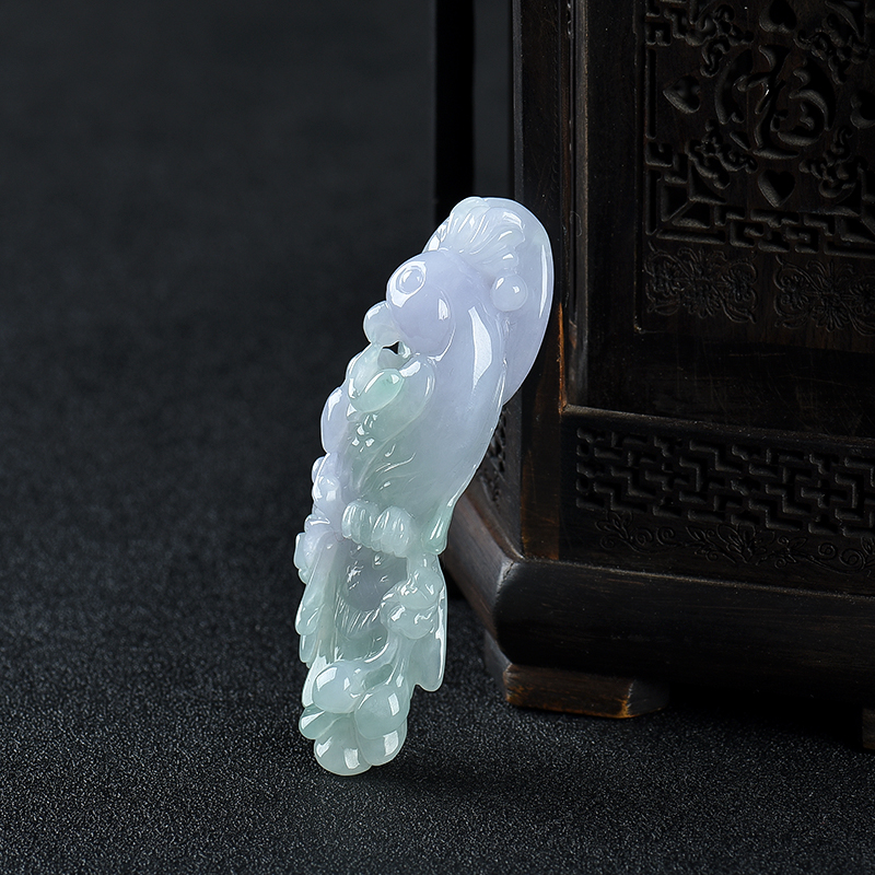 糯种翡翠英明神武吊坠-红掌柜