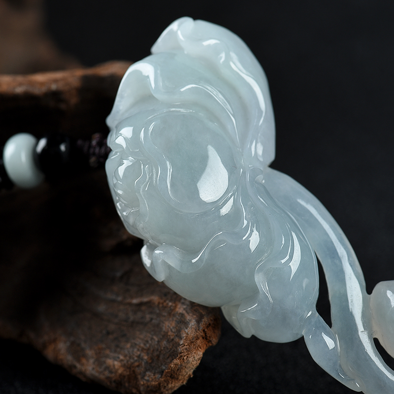 糯种翡翠花开富贵吊坠-红掌柜