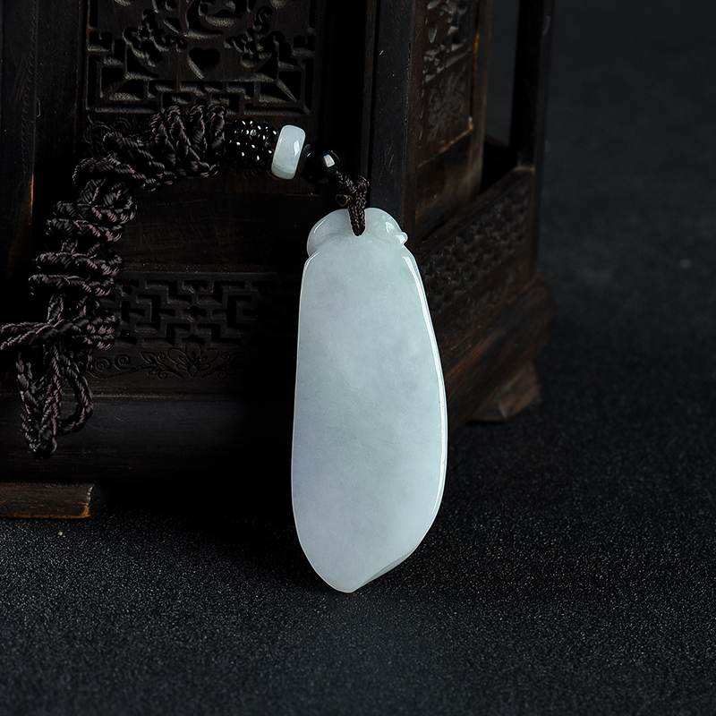 缅甸天然春带彩翡翠福瓜吊坠-红掌柜