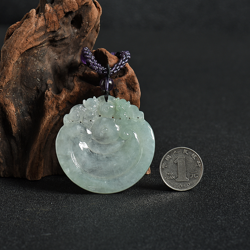 糯冰种翡翠如意吊坠-红掌柜