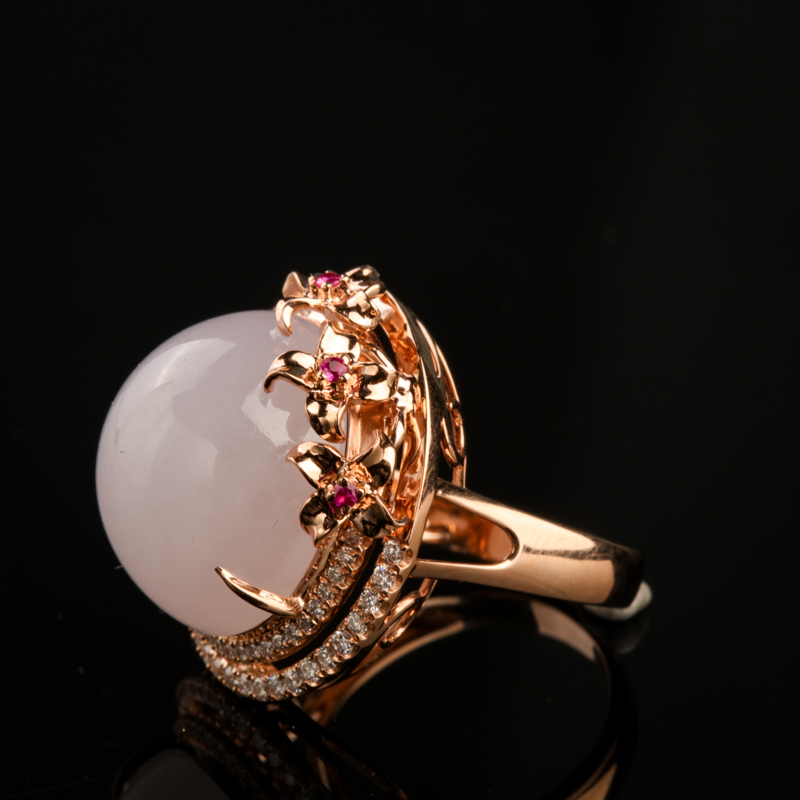 浅紫翡翠戒指-红掌柜