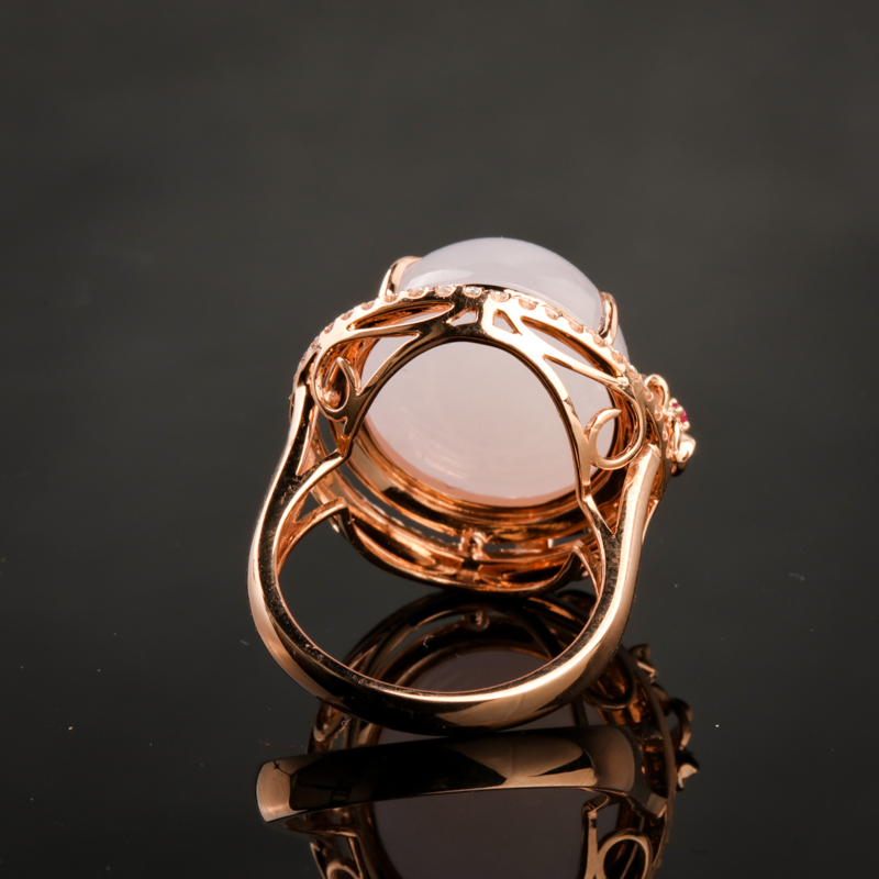 糯种翡翠戒指-红掌柜