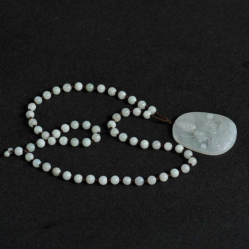 缅甸天然糯冰种翡翠吊坠-红掌柜