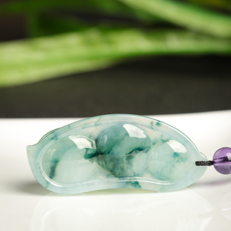 翡翠连中三元吊坠 - 红掌柜