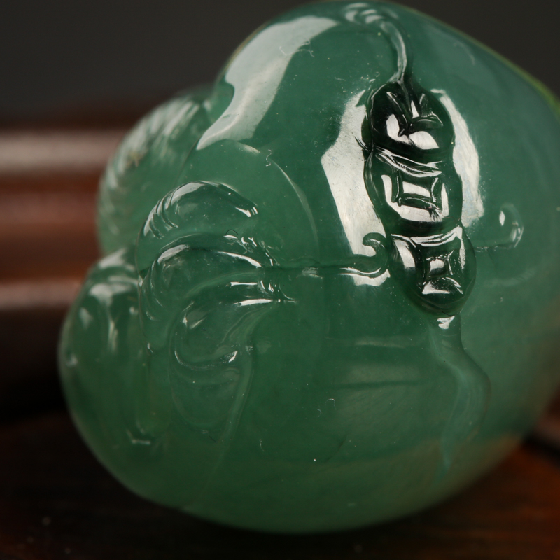 缅甸A货深绿翡翠龙头吊坠 - 红掌柜