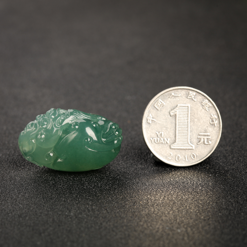 缅甸A货深绿翡翠吊坠 - 红掌柜