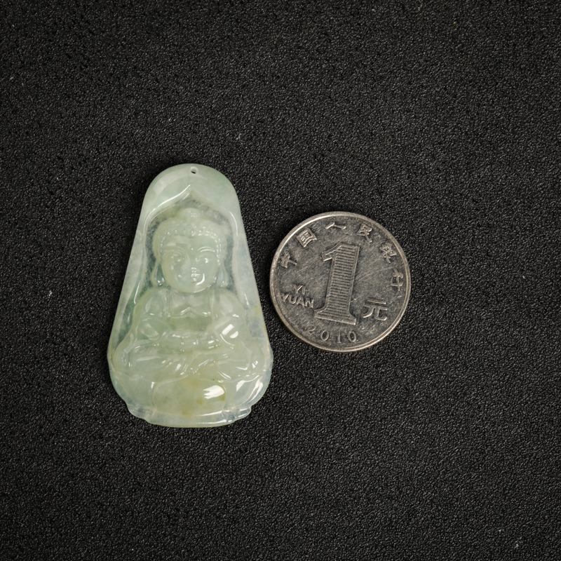 天然缅甸翡翠宝宝佛吊坠-红掌柜