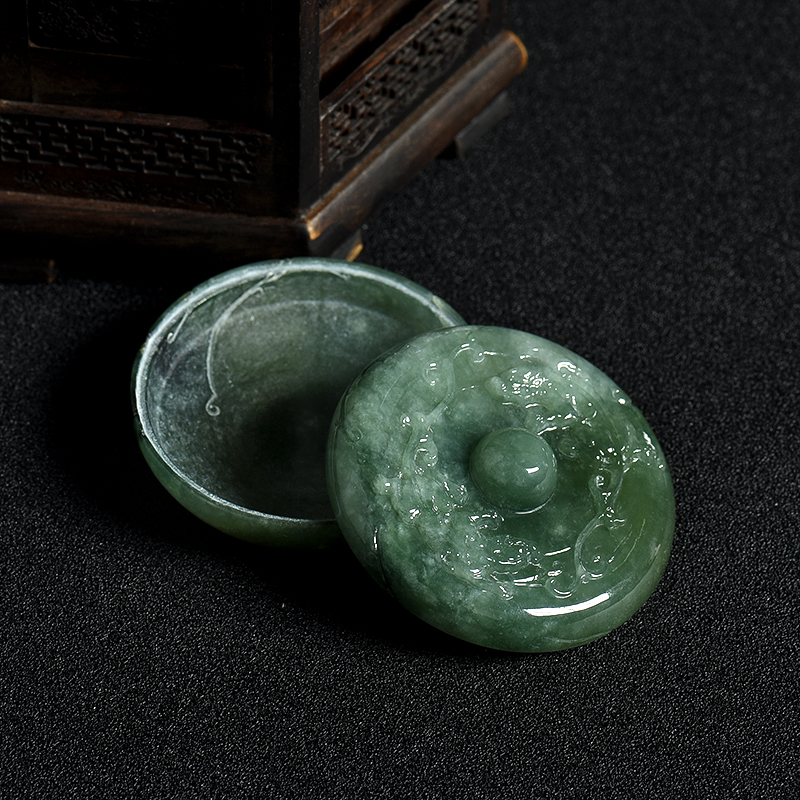 翡翠香道盒摆件-红掌柜