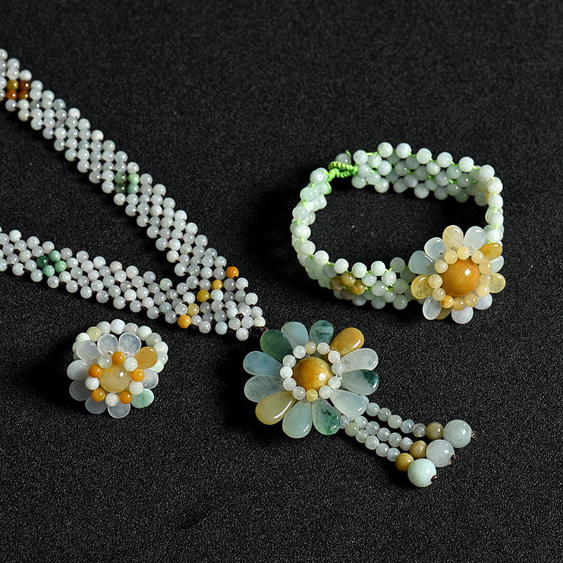 天然缅甸糯种福禄寿翡翠戒指-红掌柜