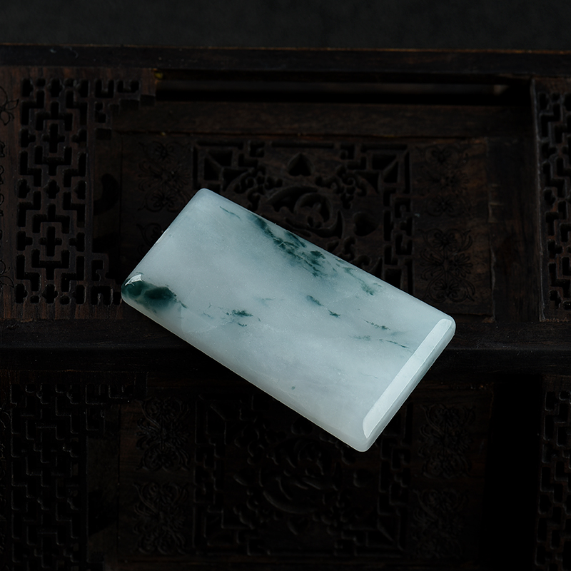 糯种飘花翡翠无事牌-红掌柜