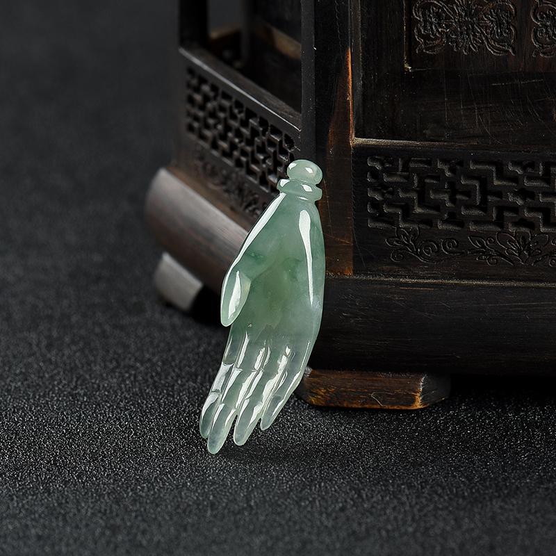 翡翠佛手吊坠-红掌柜