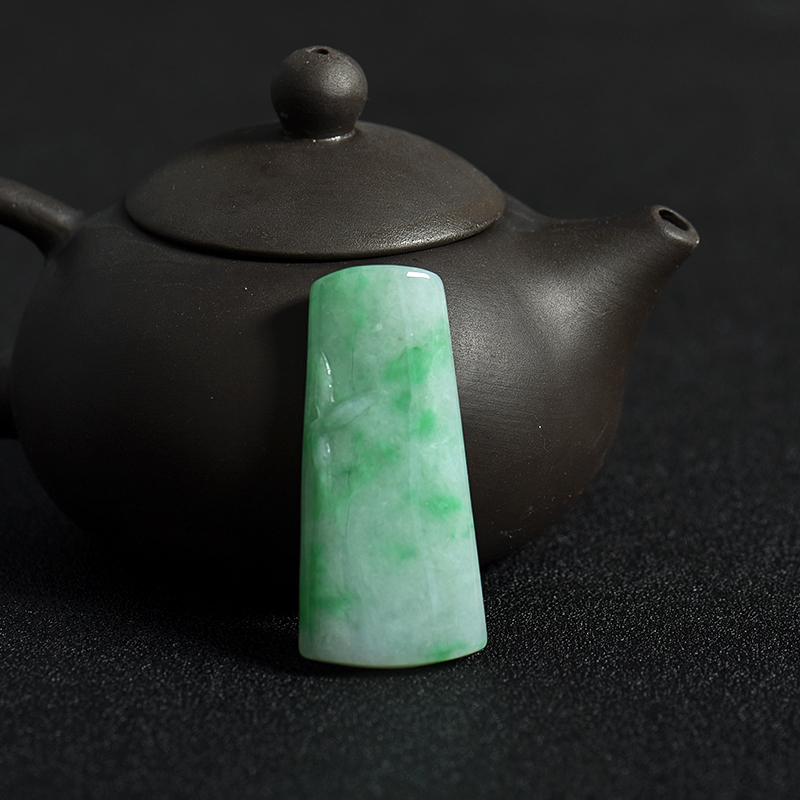 缅甸天然糯种飘翠翡翠节节高升吊坠-红掌柜