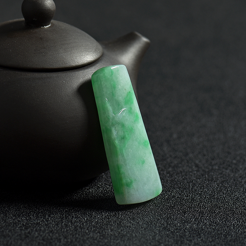 天然糯种飘翠翡翠节节高升吊坠-红掌柜