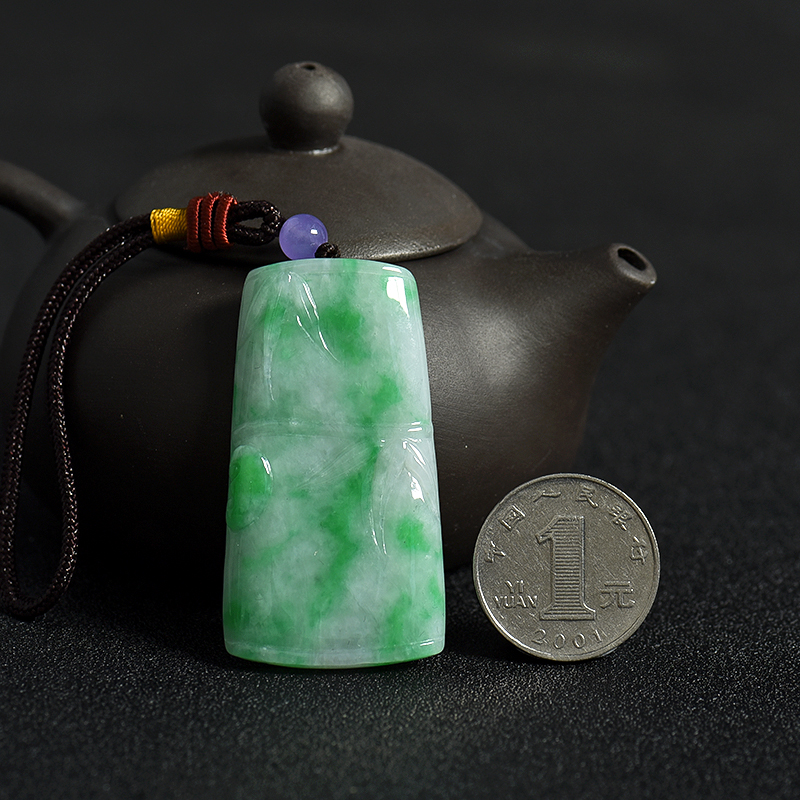 糯种翡翠节节高升吊坠-红掌柜