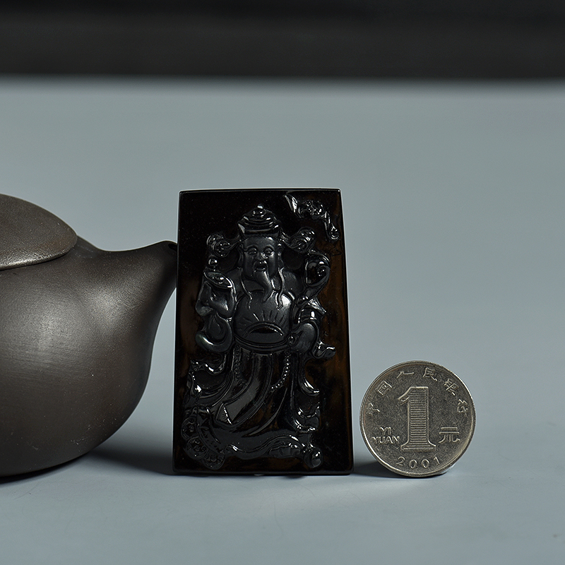 缅甸糯种墨翠吊坠-红掌柜