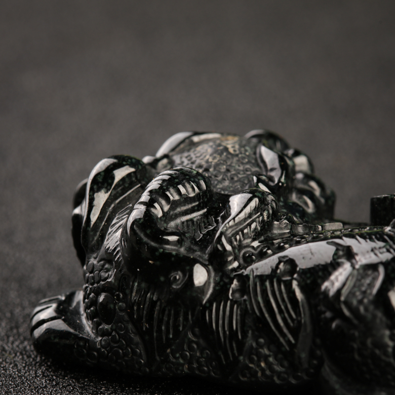 缅甸A货天然糯种墨翠吊坠 - 红掌柜