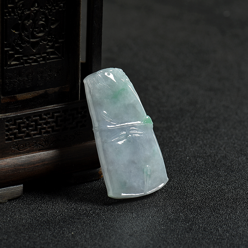 缅甸糯种飘翠翡翠节节高升吊坠-红掌柜