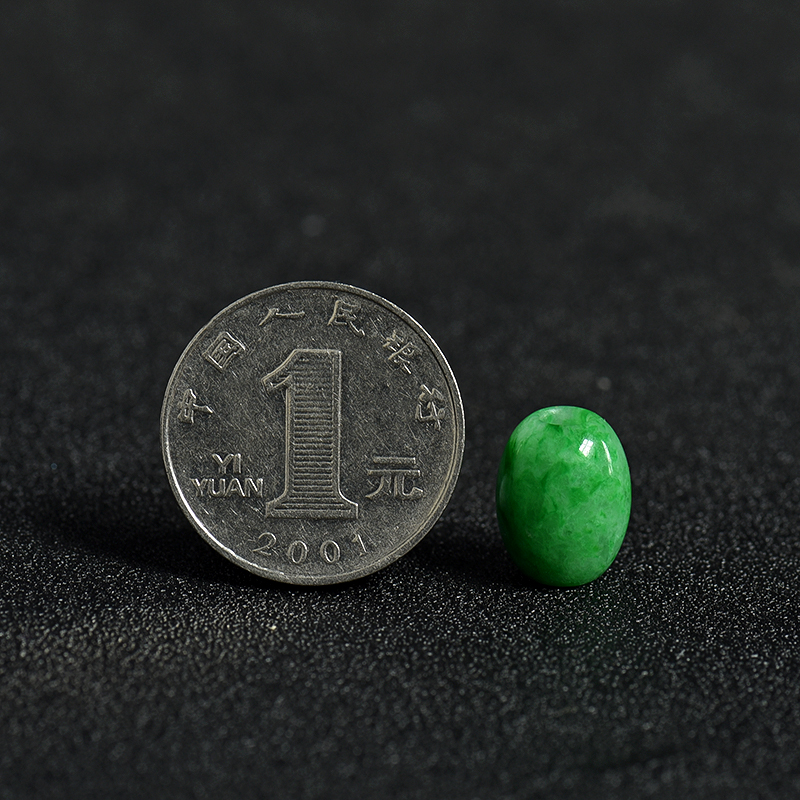 天然豆种翠绿翡翠路路通吊坠-红掌柜