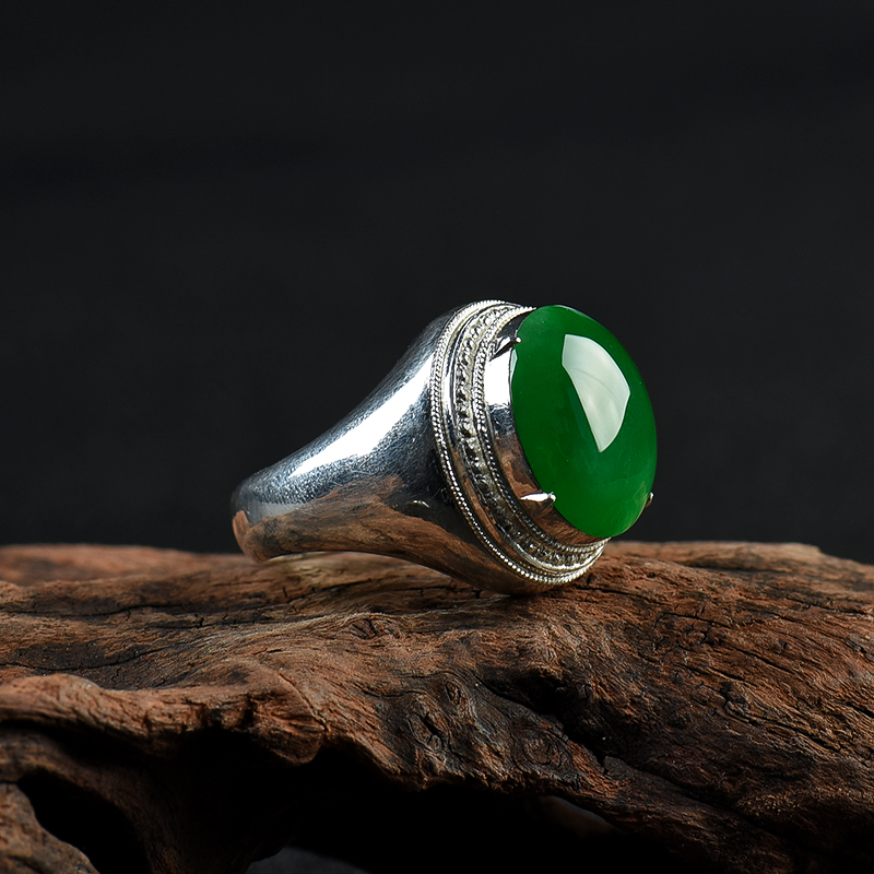 翡翠戒面-红掌柜