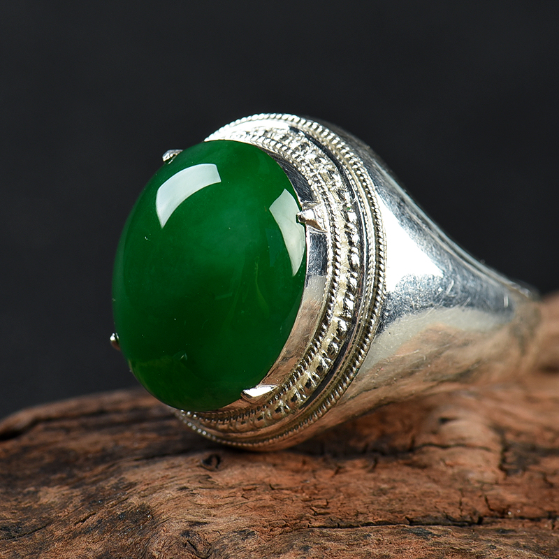 缅甸翡翠戒面-红掌柜