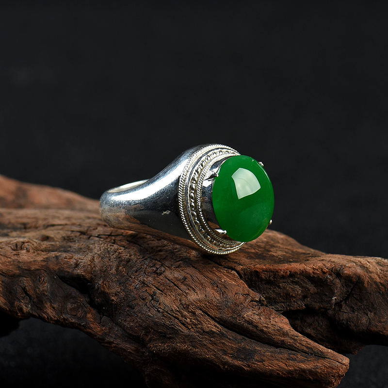 翡翠戒面-红掌柜