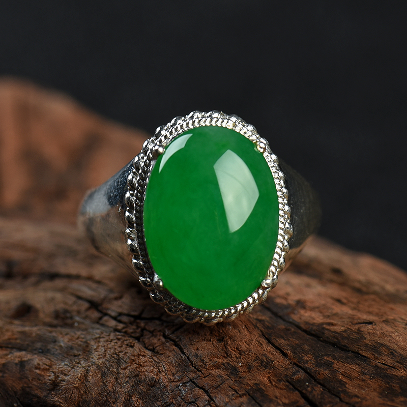 缅甸翡翠戒面-红掌柜