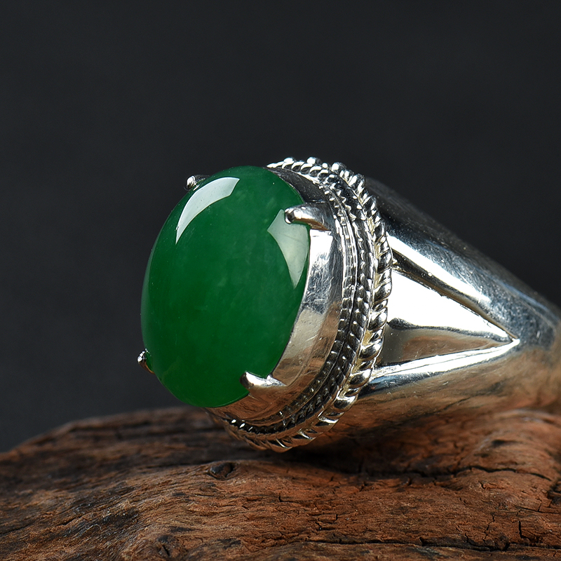 缅甸翡翠戒面-红掌柜