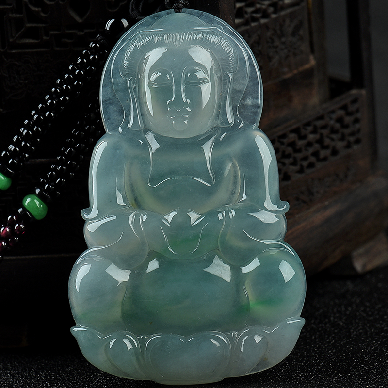 缅甸翡翠观音吊坠-红掌柜