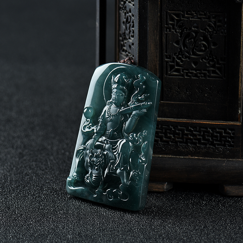 糯冰种翡翠吊坠-红掌柜