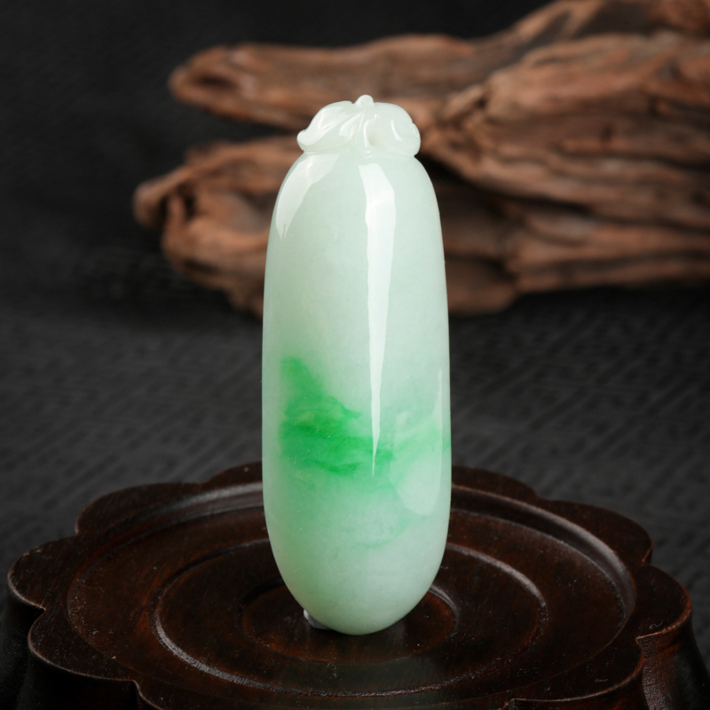 糯种飘翠翡翠福瓜吊坠-红掌柜