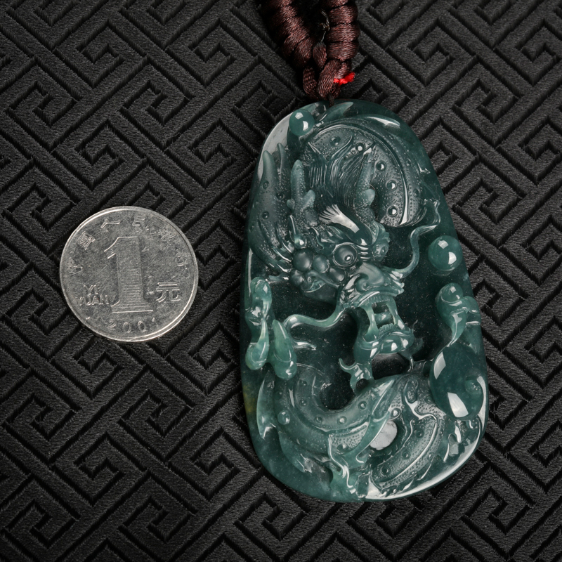 缅甸天然糯种蓝绿翡翠-红掌柜