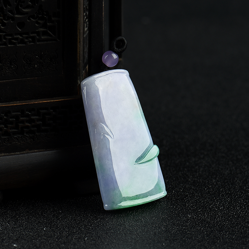 春带彩翡翠节节高升吊坠-红掌柜