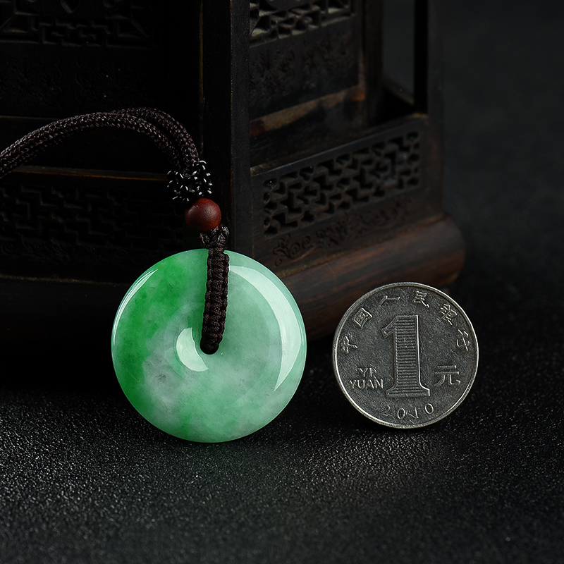 天然翡翠平安扣吊坠-红掌柜