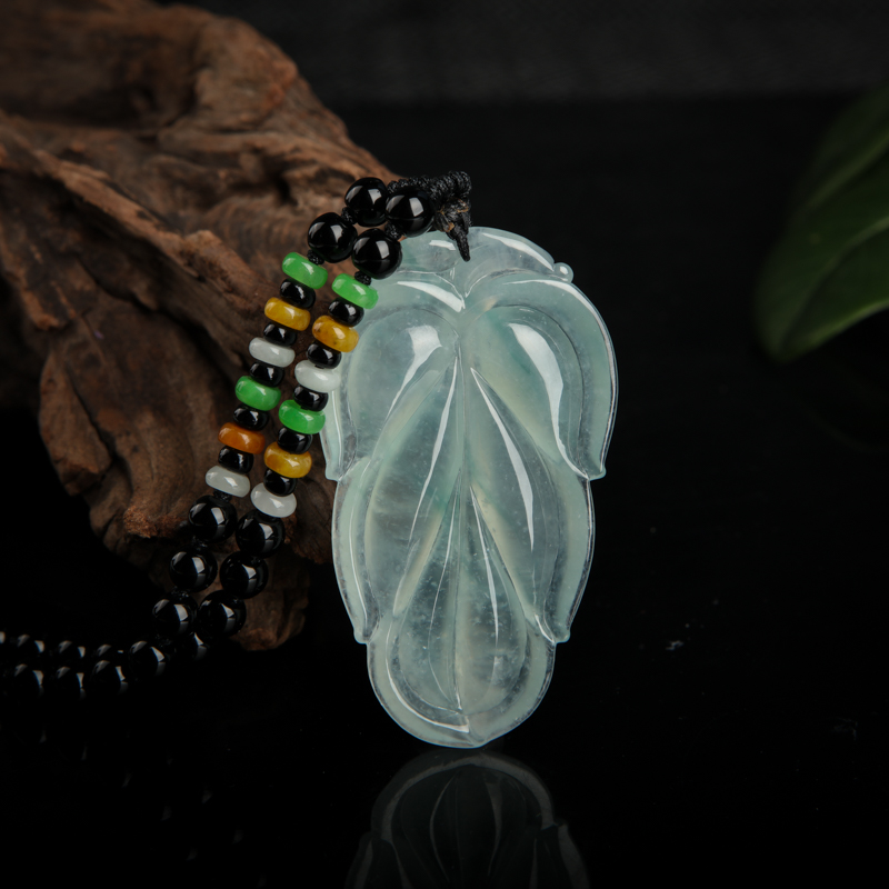 飘花翡翠金枝玉叶吊坠-红掌柜