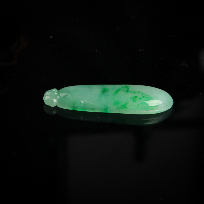 缅甸糯种飘翠翡翠福瓜吊坠-红掌柜