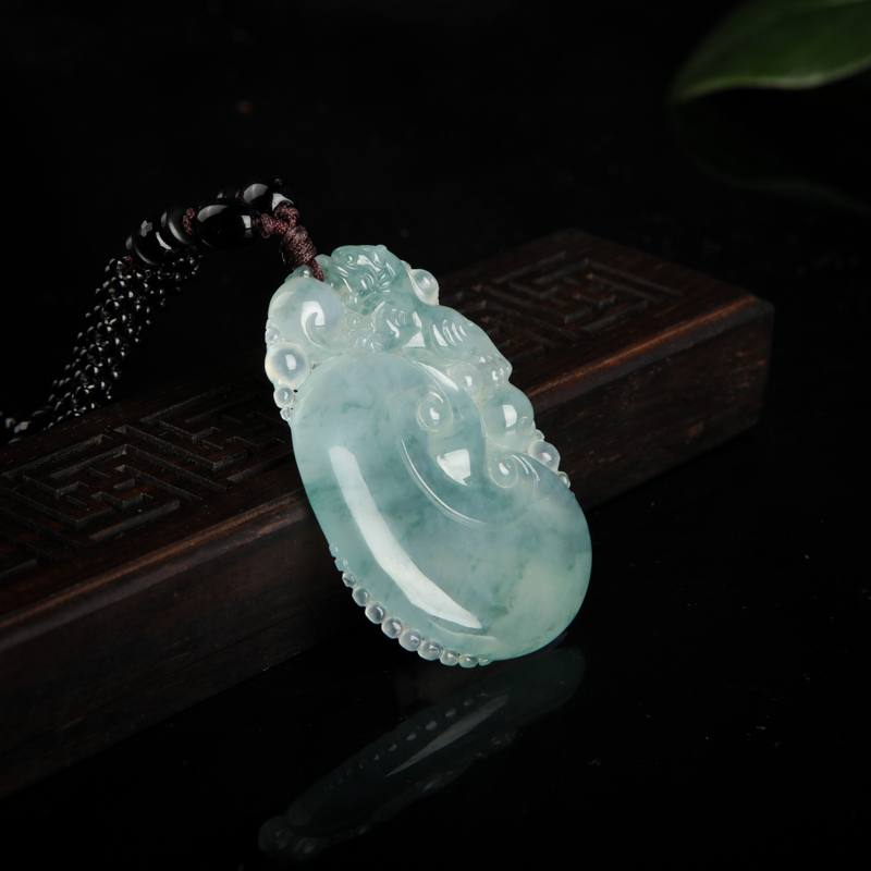 飘花翡翠福寿如意吊坠-红掌柜