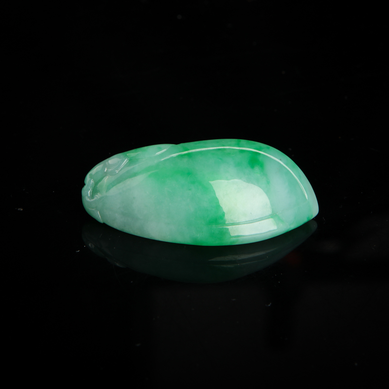 缅甸糯种飘翠翡翠福瓜吊坠-红掌柜