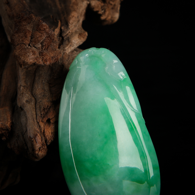 天然翡翠福瓜吊坠-红掌柜