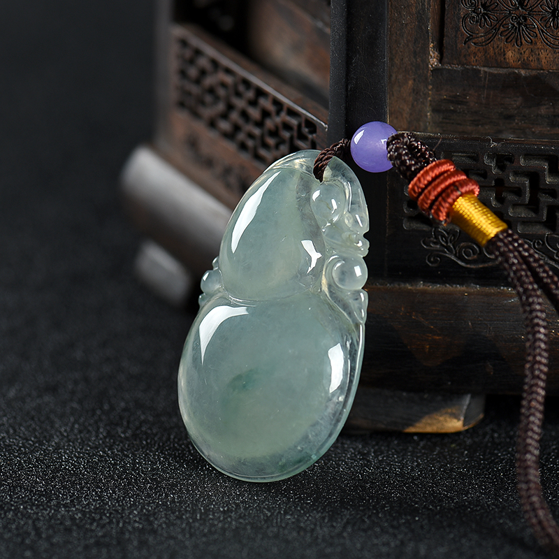 糯冰种翡翠福禄吊坠-红掌柜