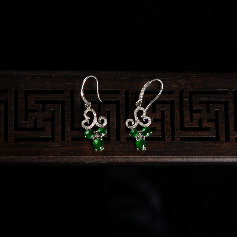 糯冰种翡翠套装-红掌柜