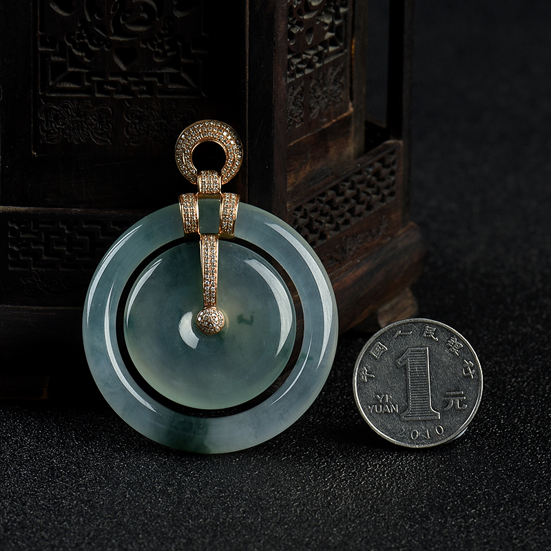 糯冰种翡翠平安扣-红掌柜