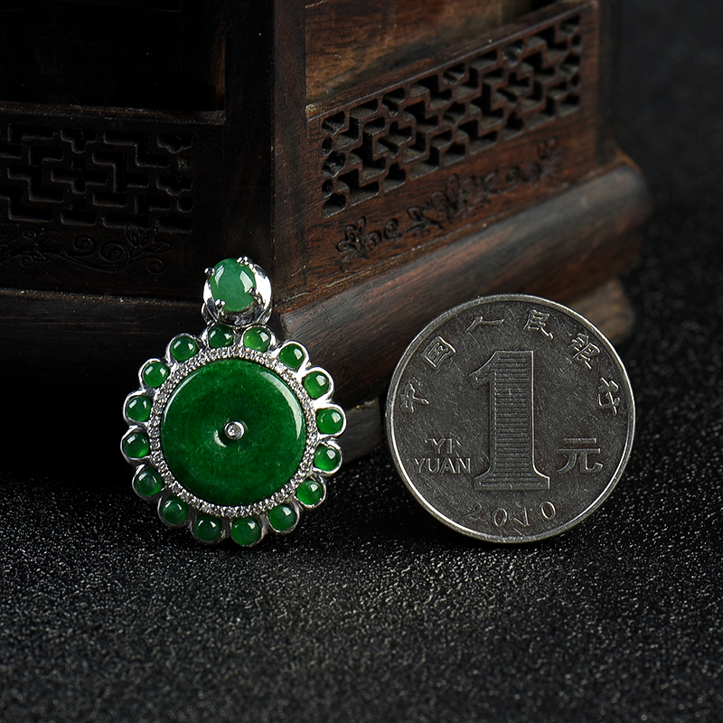 翡翠平安扣吊坠-红掌柜