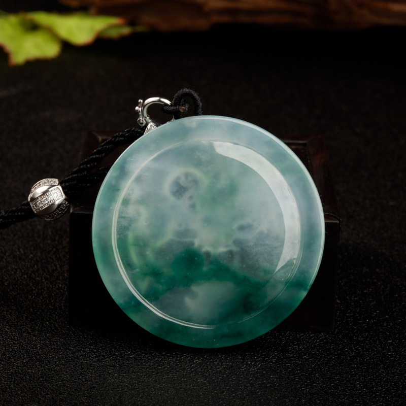 缅甸天然飘花翡翠辰龙吊坠-红掌柜