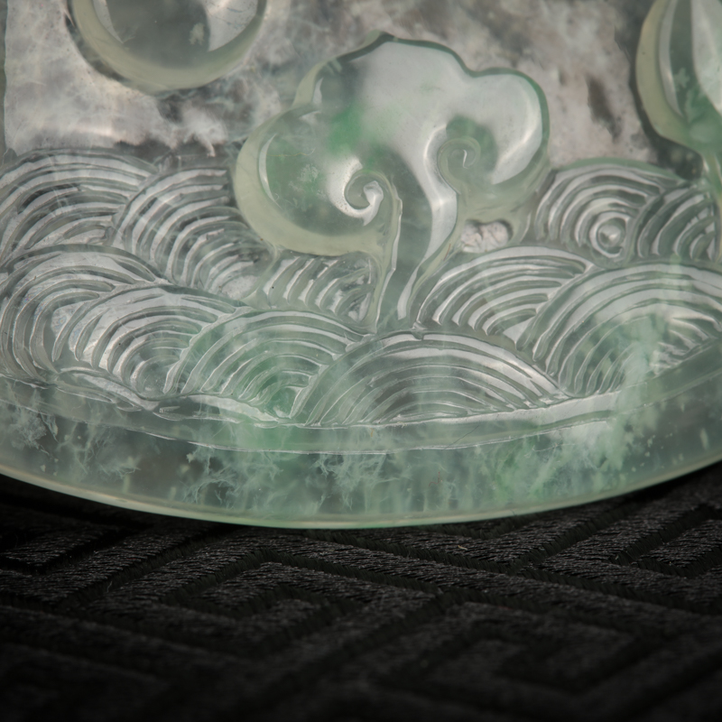 缅甸天然A货糯冰种飘翠翡翠-红掌柜