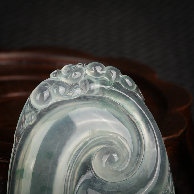 缅甸天然A货糯冰种飘花翡翠-红掌柜