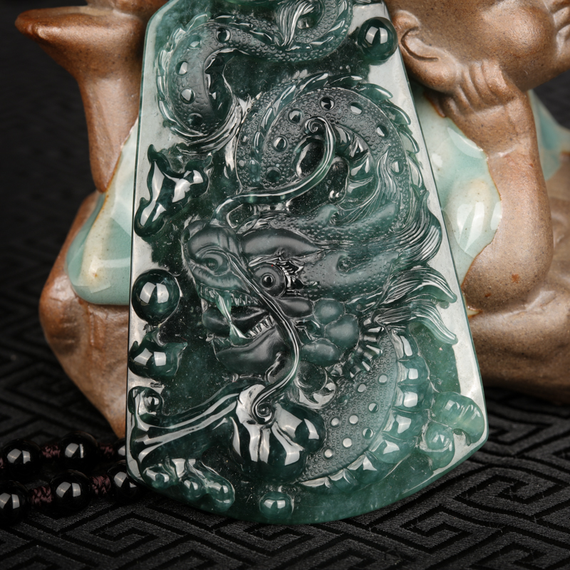 天然A货糯种蓝绿翡翠-红掌柜