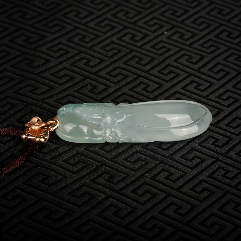 天然翡翠福在眼前吊坠-红掌柜