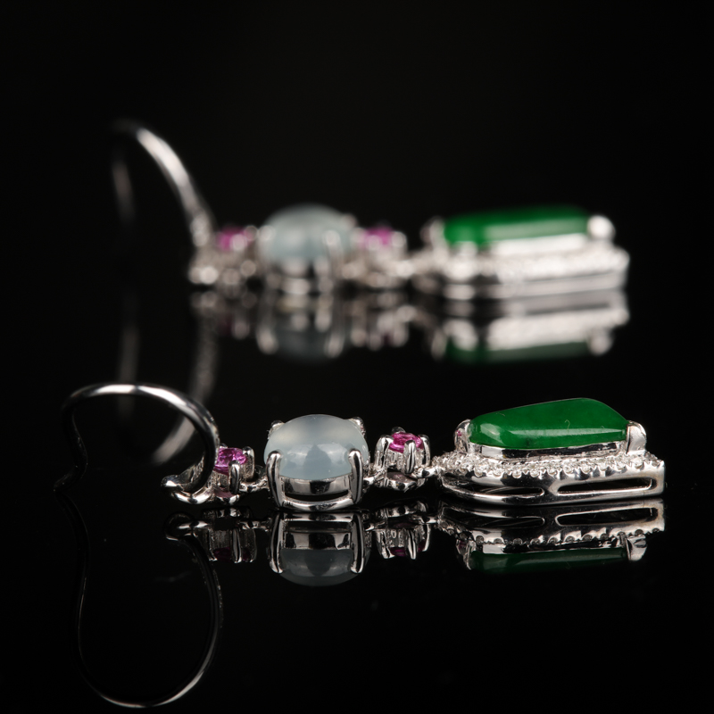 翡翠耳坠-红掌柜